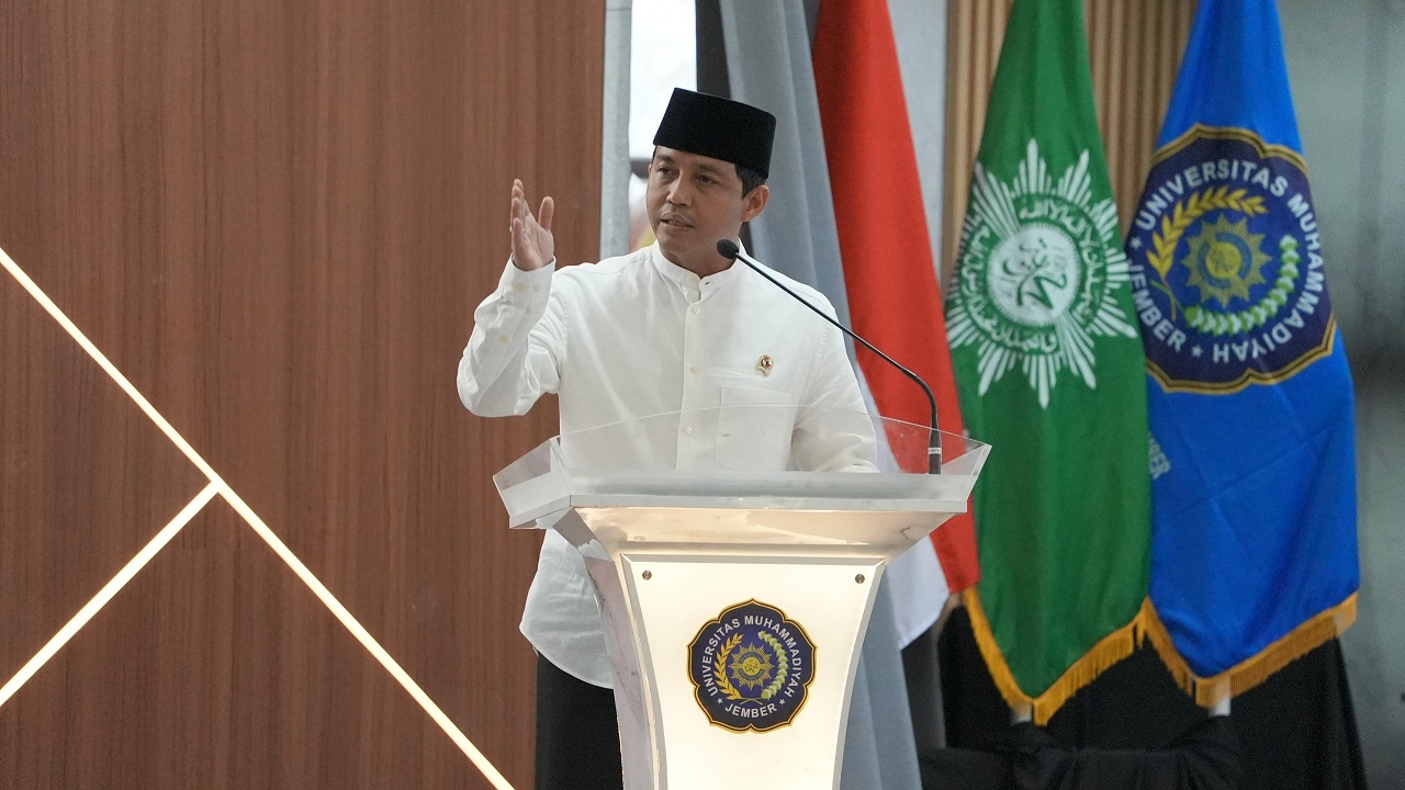 SERUAN DAKWAH: Menteri Kehutanan Raja Juli Antoni Serukan Pembenahan Gata Kelola Kehutanan dalam Kajian Ramadan PW Muhammadiyah Jatim, di Unmuh Jember.