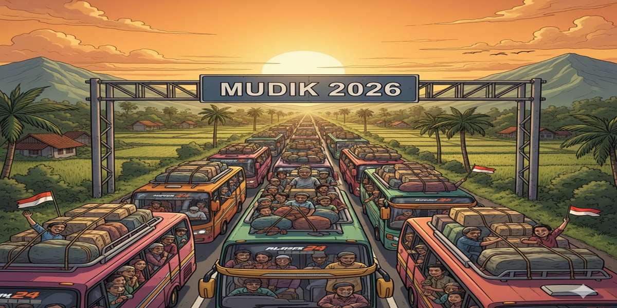 Ilustrasi Mudik Gratis (AI)