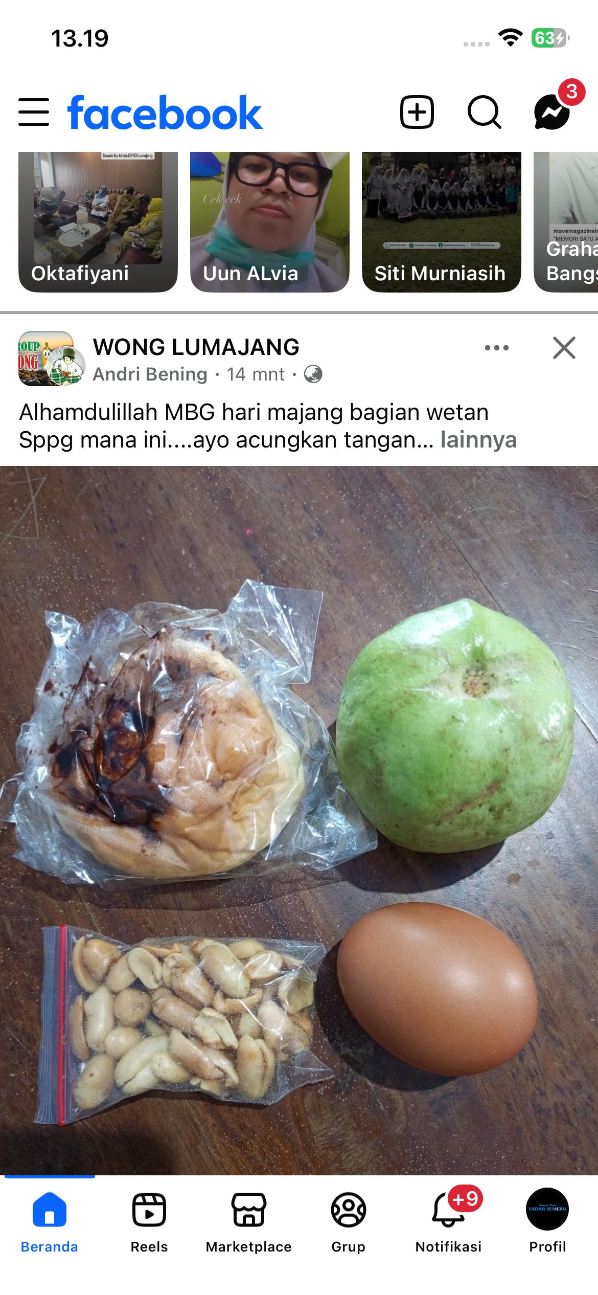 Tangkap layar menu MBG hari pertama di bulan Ramadan.