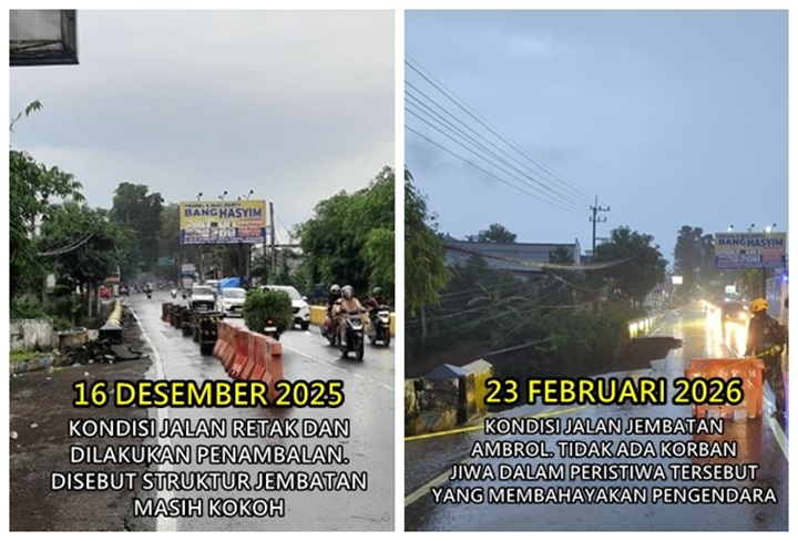Kondisi Jalan Jembatan Sukowiryo Nangkaan Bondowoso