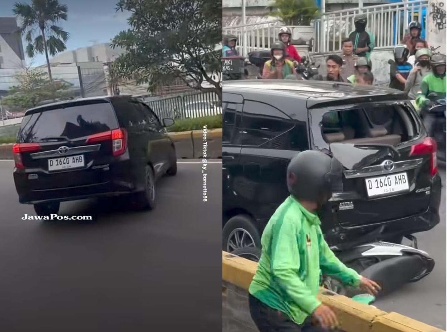Toyota Calya hitam melaju ugal-ugalan di kawasan Jalan Gunung Sahari Raya, Sawah Besar, Jakarta Pusat, pada Rabu sore (25/2/2026). 