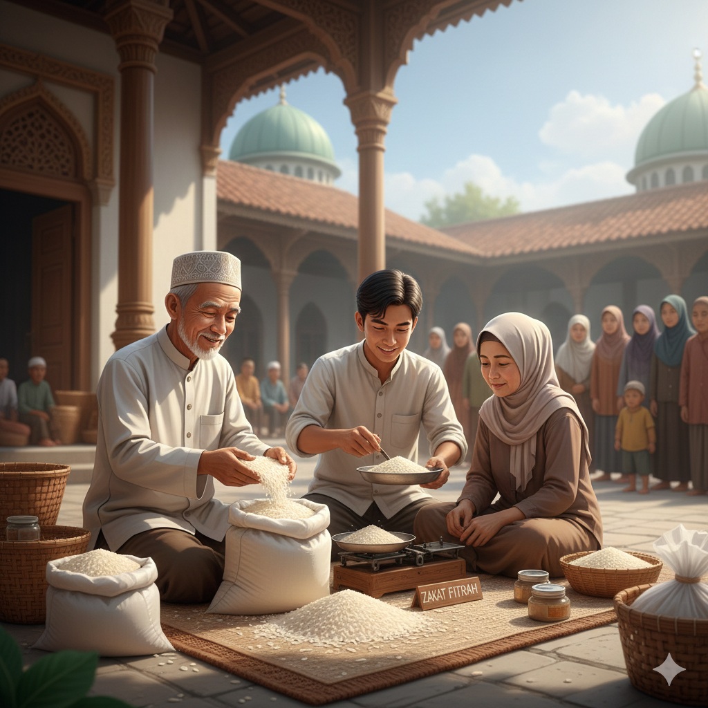 Ilustrasi zakat fitrah.