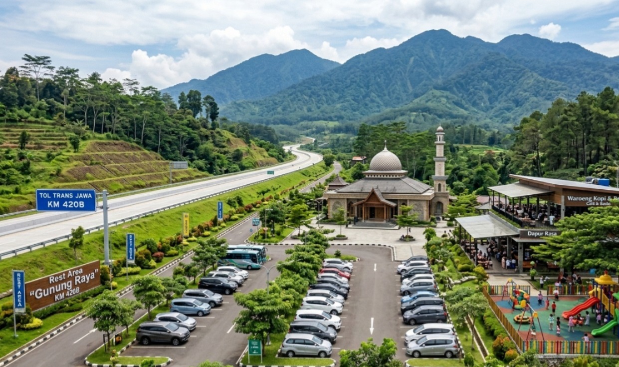 Tol Trans Jawa menawarkan lebih dari sekadar efisiensi waktu, yakni deretan&nbsp;rest area&nbsp;yang dirancang layaknya destinasi wisata mini. (ilustrasi)