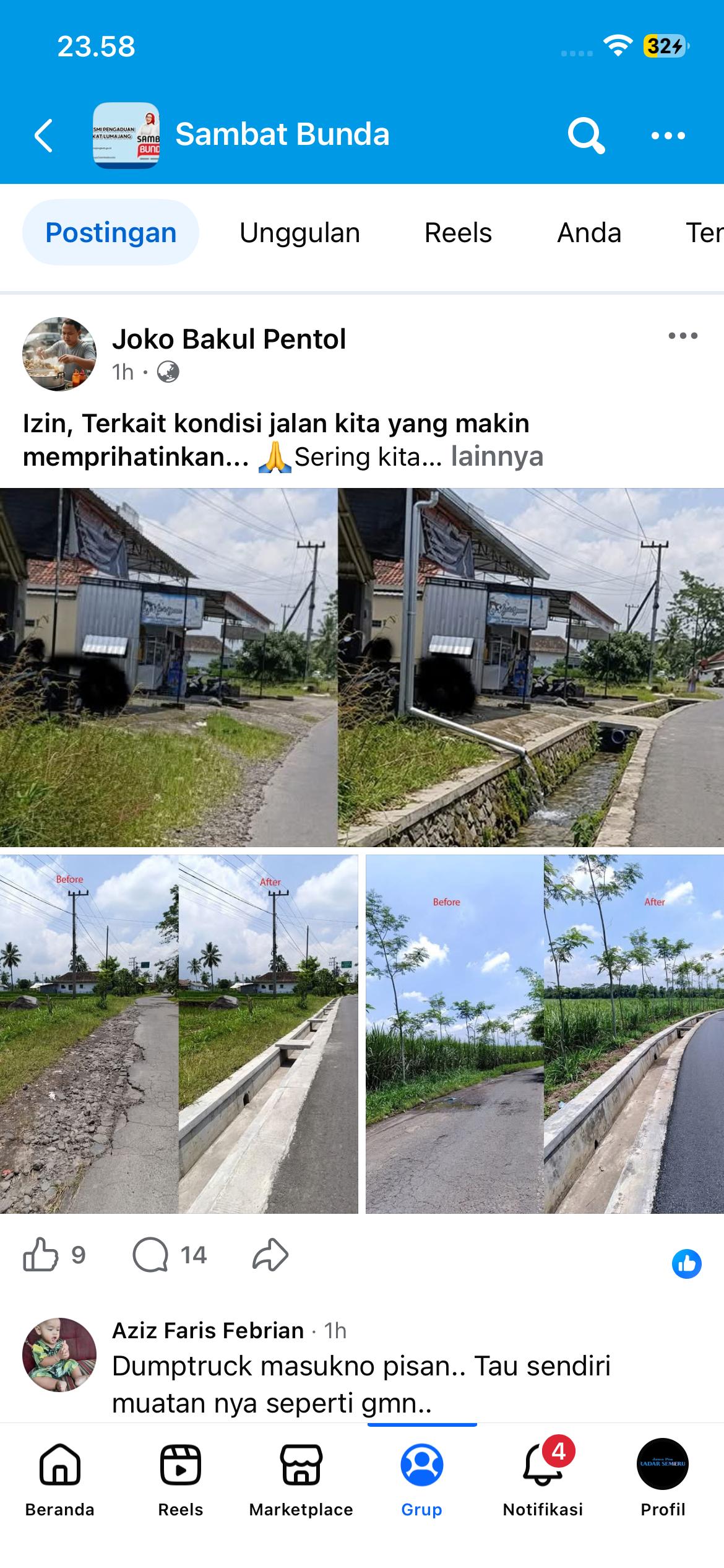 Kondisi beberapa jalan sering rusak