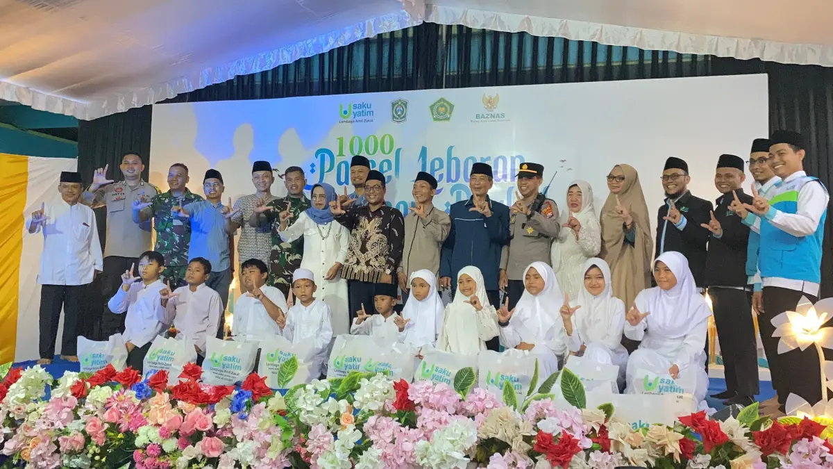 BERBAGI: LAZ Saku Yatim rutin berbagai ribuan bingkisan kebahagiaan setiap tahunnya, kemarin.
