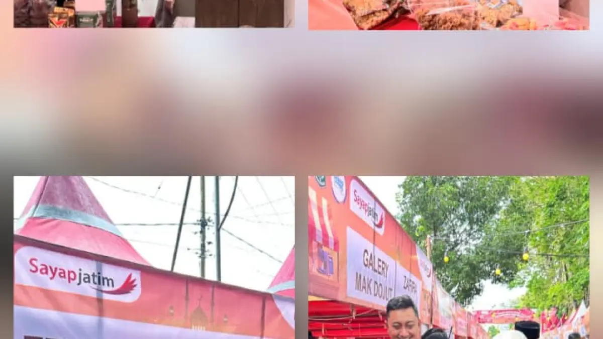 Pimpinan Bank Jatim Lumajang bersama Bupati dan Wabup Lumajang saat melihat langsung kondisi bazar ramadan
