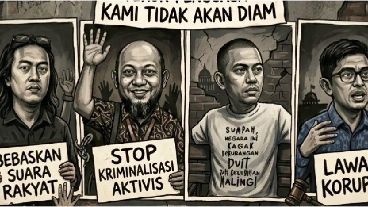Ilustrasi sejumlah aktivis dan masyarakat sipil yang mendapat teror lantaran suara kritisnya. 