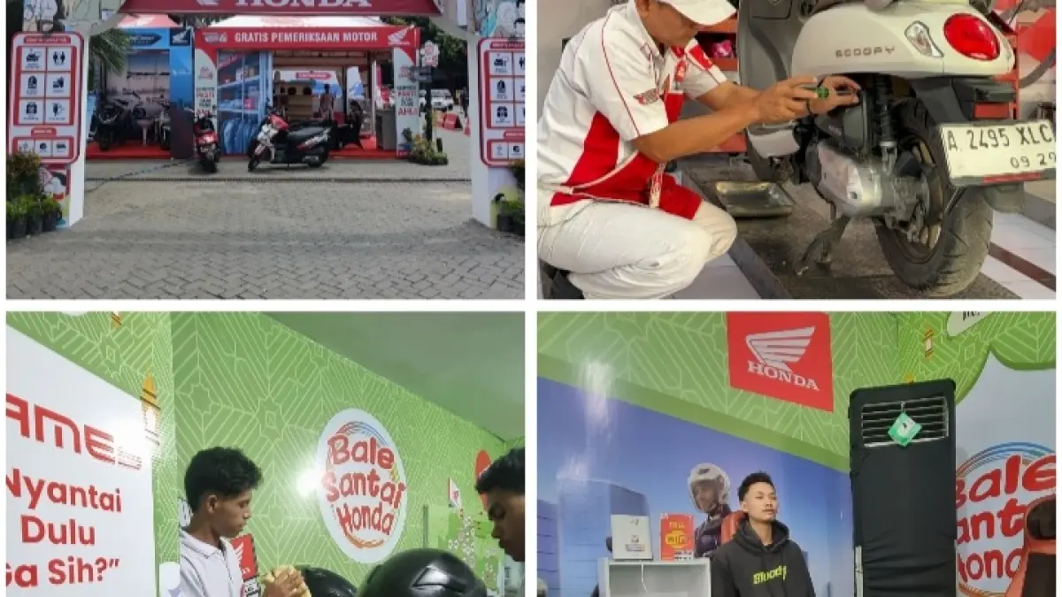 Balai Santai Honda dilengkapi dengan Fasilitas Cek Kendaraan, Ruang Istirahatdan Snack dan Minuman.