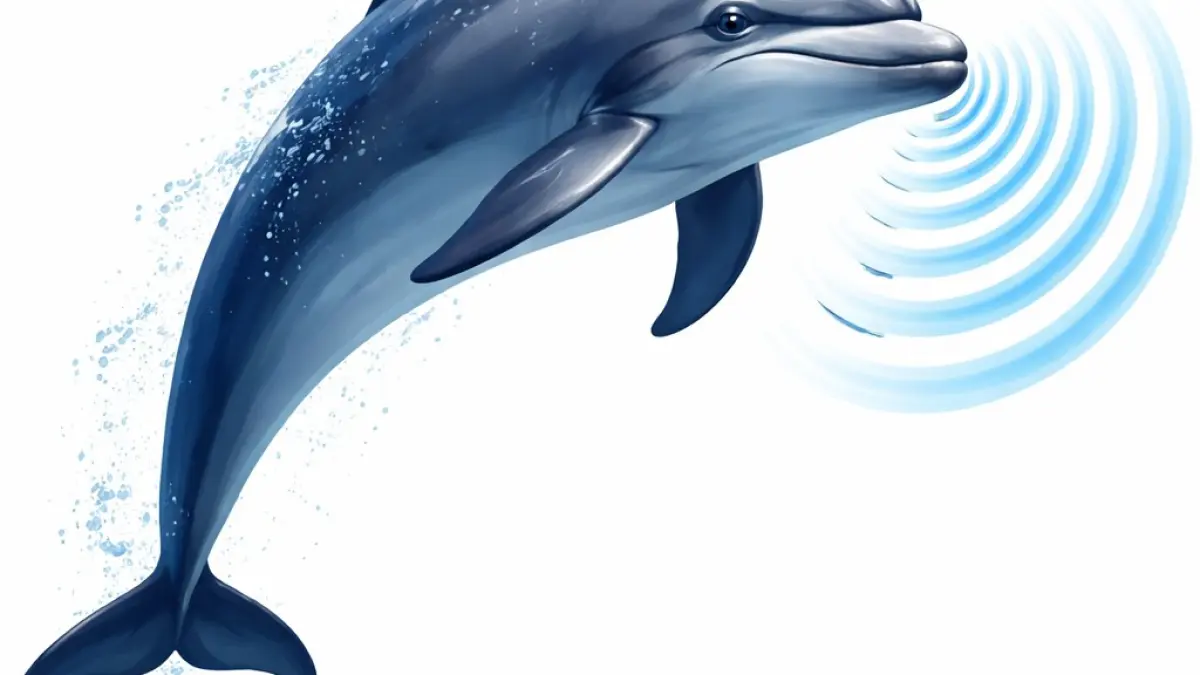 Ilustrasi sonar lumba-lumba.