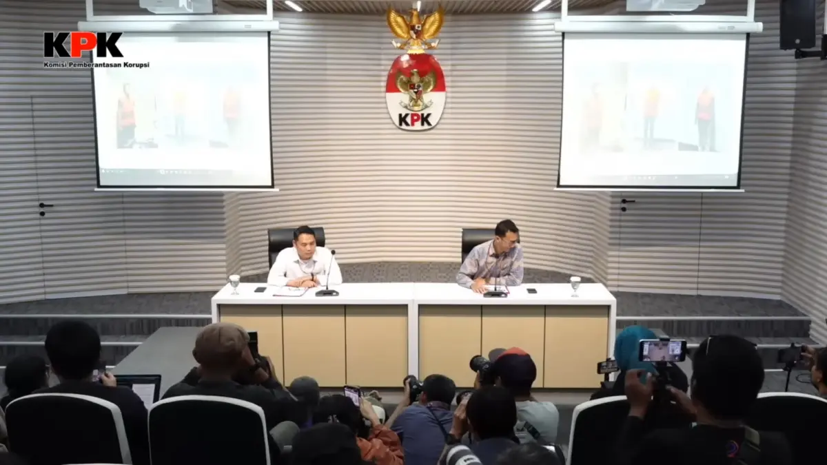 KPK saat melakukan rilis bersama para media di gedung merah putih.