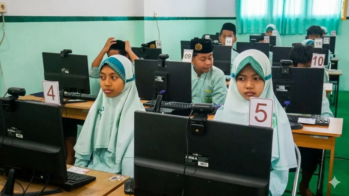 PERSIAPAN: Pelaksanaan Tes Kemampuan Akademik (TKA) di SDN Baratan 01 Jember. (SIDKIN ALI/JAWA POS RADAR JEMBER)