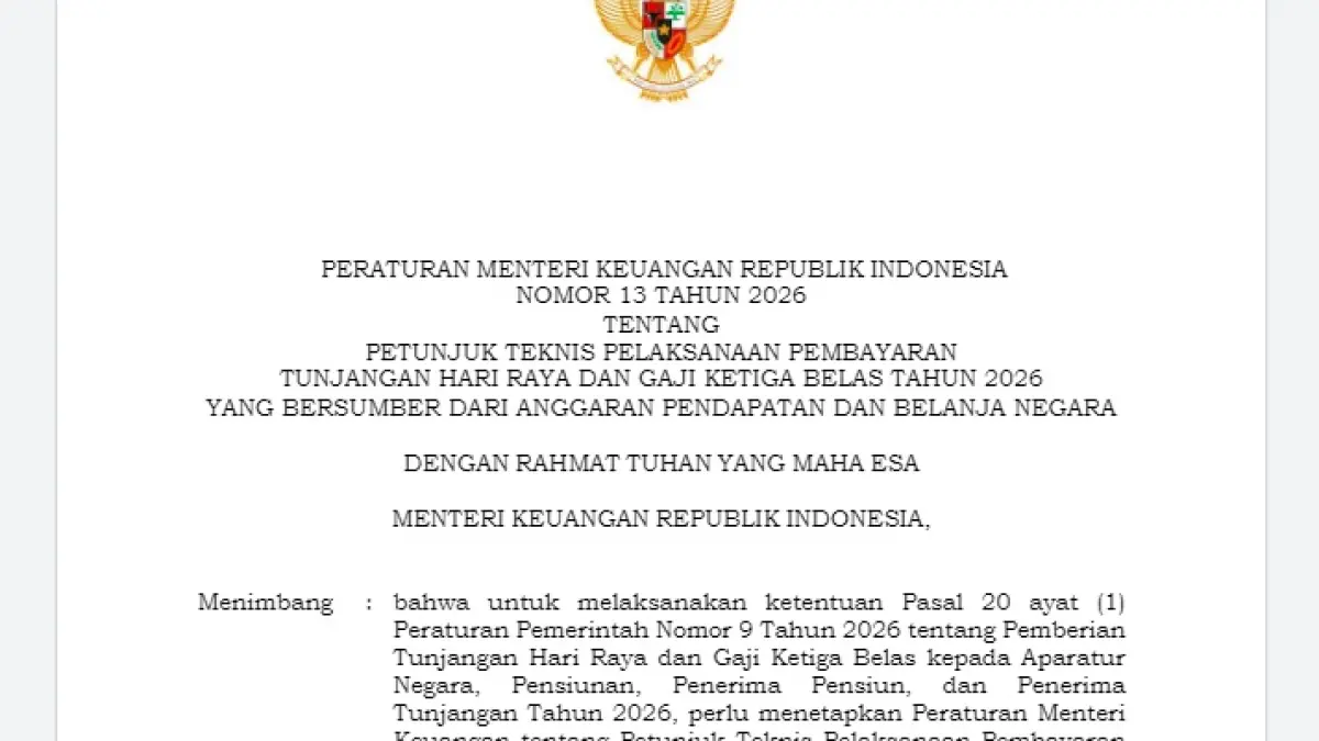 PMK Nomor 13 Tahun 2026.