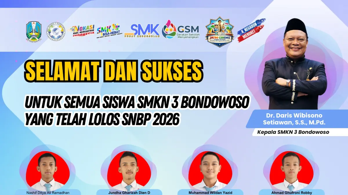 SMKN 3 Bondowoso Buktikan Lulusannya Tidak Hanya Siap Kerja Dan Wirausaha, 20 Siswanya Diterima PTN Tanpa Tes
