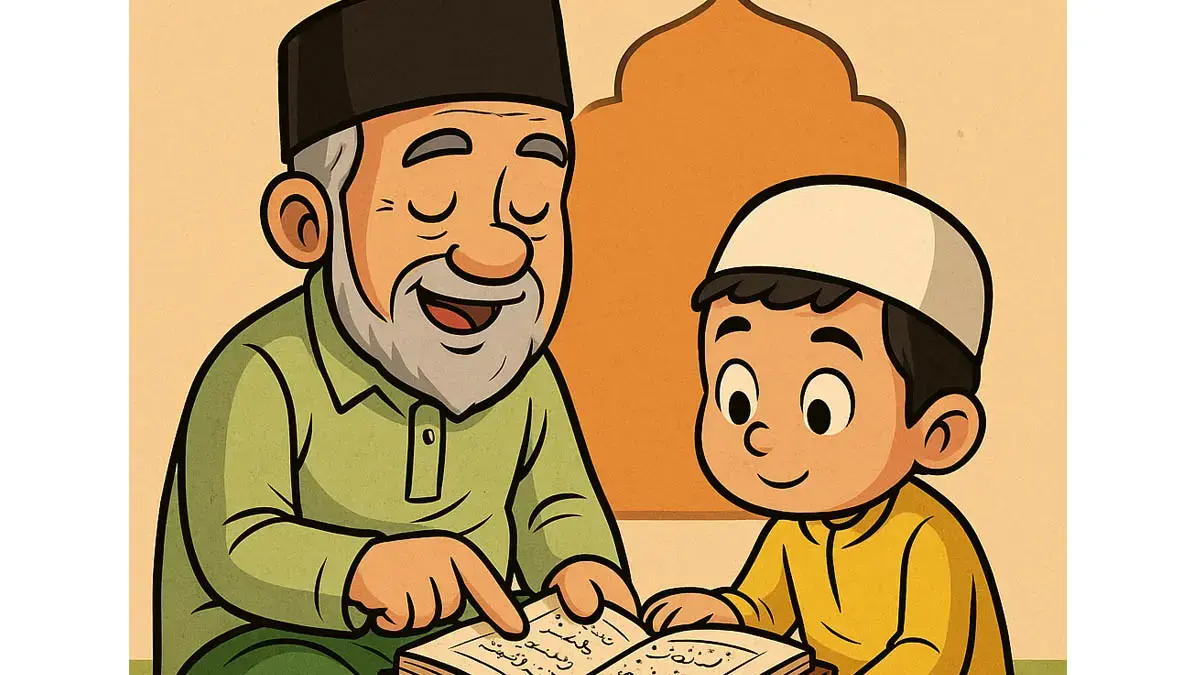 Ilustrasi guru ngaji