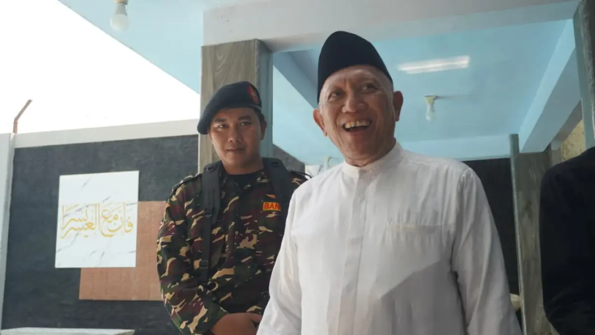 Gus Kikin, saat acara Halal Bihalal PCNU Jember, di Pondok Pesantren Islam Bustanul Ulum Pakusari, Jember, Minggu (19/04/2026). (Foto: Maulana/Radar Jember)