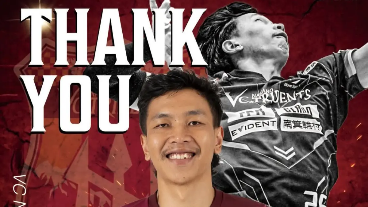 Farhan Halim secara resmi berpisah dengan klub VC Nagano Tridents di Jepang, setelah kompetisi berakhir. (IG: vcnagano_official)