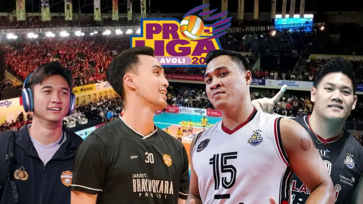 Dari kanan, Alfin Daniel Pratama, Nizar Julfikar, Dio Zulfikri dan Jasen Natanael Kilanta. Mereka adalah setter yang akan berlaga di grand final Proliga 2026.