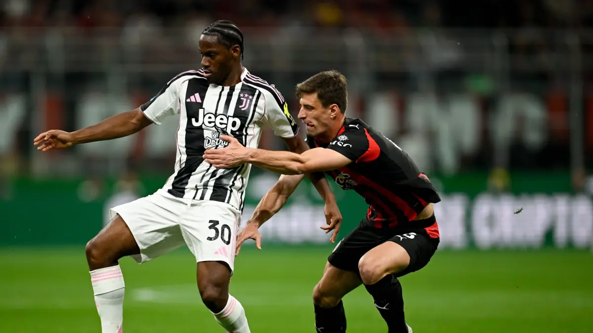 MILAN, ITALY - APRIL 26: Jonathan David of Juventus during the Serie A match between AC Milan and Juventus FC at Giuseppe Meazza Stadium on April 26, 2026 in Milan, Italy. (Photo by Daniele Badolato - Juventus FC/Juventus FC via Getty Images)