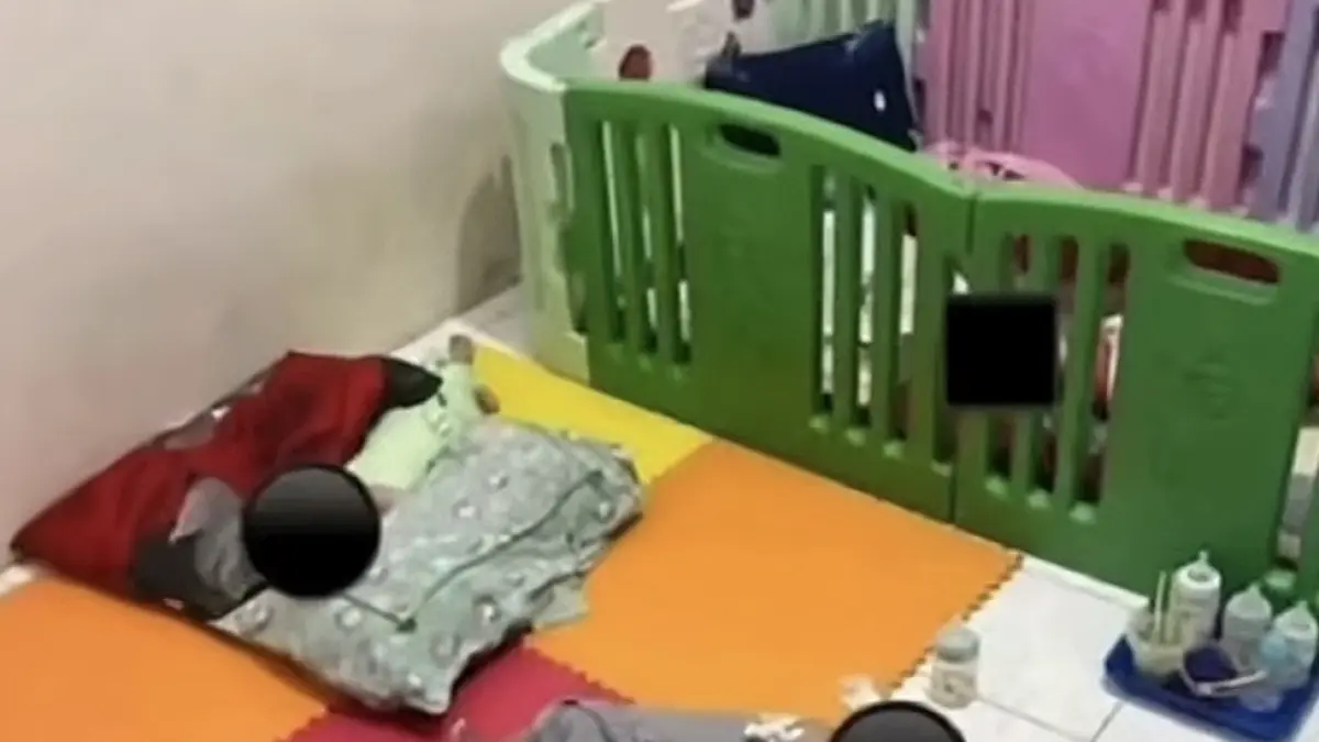 Tangkap layar kondisi daycare di Yogyakarta yang diduga lakukan kekerasan pada anak.