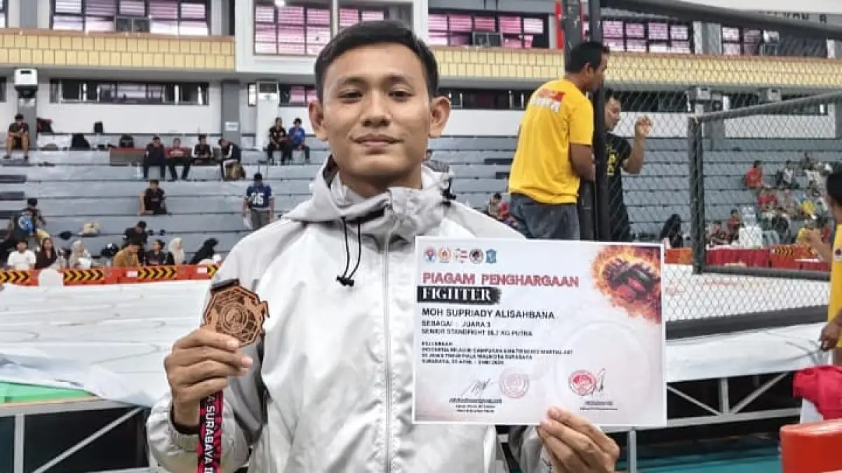 Pagar Nusa UIN KHAS Jember, Moh Supriady Ali Sahbana, meraih medali perunggu dalam Kejuaraan Provinsi IBCA MMA Piala Wali Kota Surabaya. 
