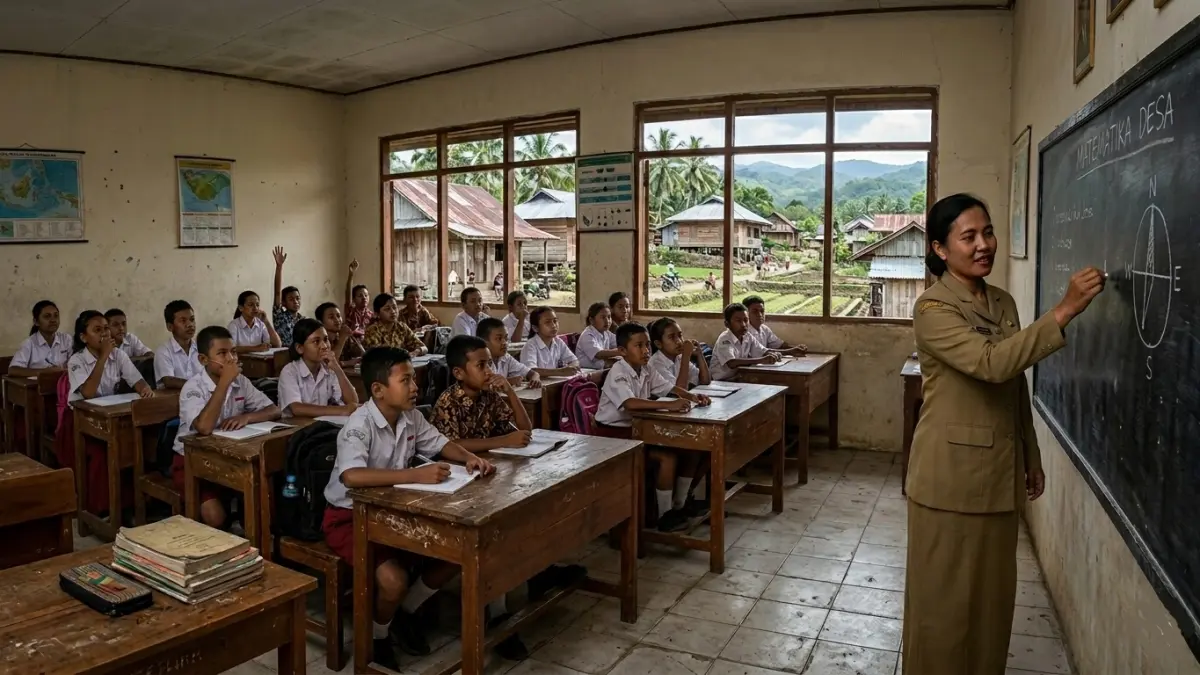 Ilustrasi guru honorer di sekolah perdesaan. Anggota Komisi II DPR RI, Aziz Subekti, menilai istilah 