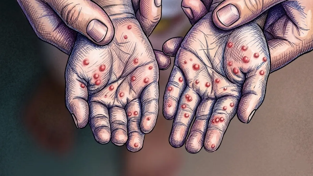Ilustrasi campak. (gambar diolah dengan AI)