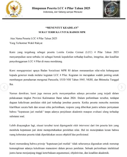 Surat Terbuka Himpunan LCC