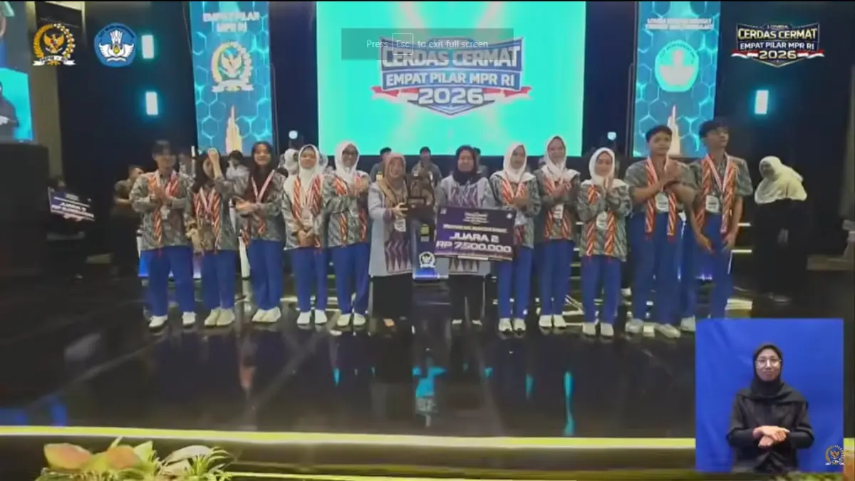 SMAN 1 Pontianak ketika dinobatkan sebagai runner-up LCC MPR RI tingkat Kalbar. Sekolah tersebut menyatakan menolak berpartisipasi dalam gelaran ulang final LCC. (Youtube/MPRGOID)