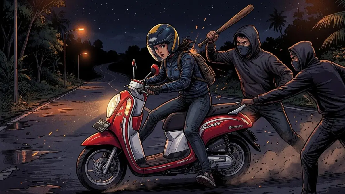 ilustrasi begal. (AI)