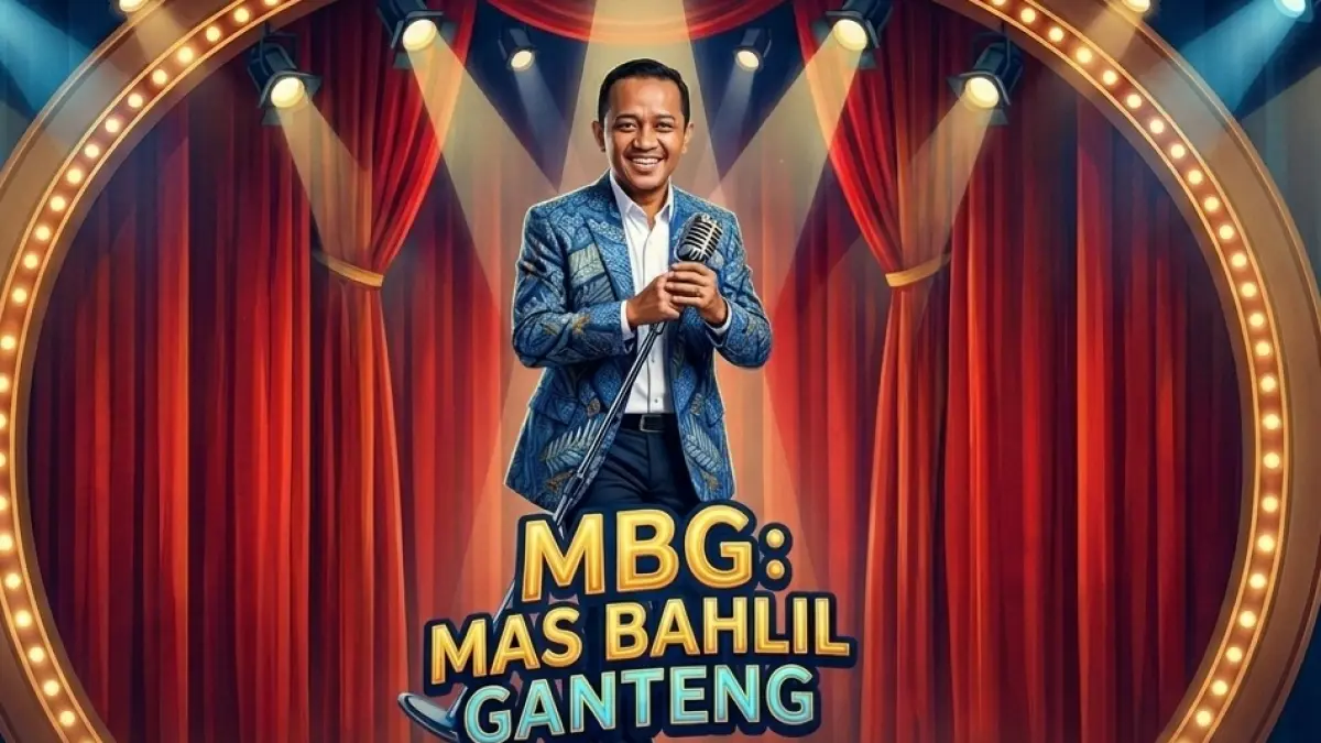 ilustrasi lagu MBG: Mas Bahlil Ganteng. (ilustrasi diolah dengan AI)