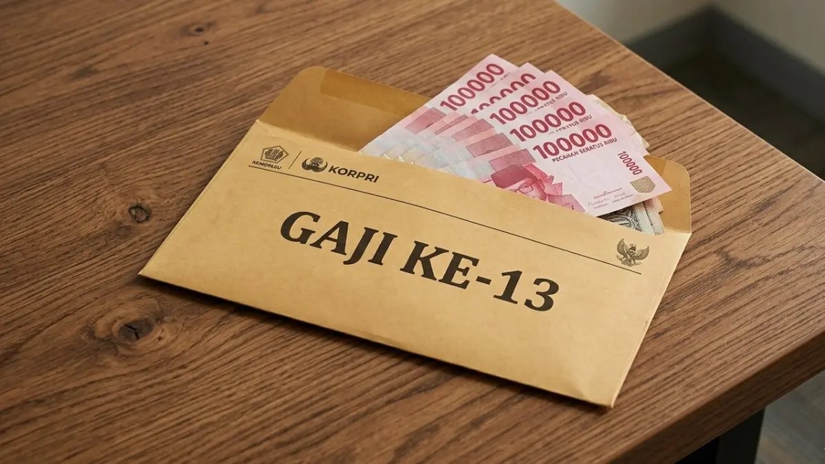 Ilustrasi gaji ke-13 ASN. (Foto diolah dengan AI) 