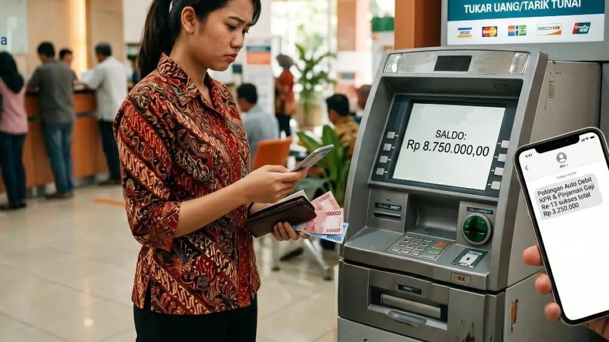 Ilustrasi Auto Debit Gaji ke-13. (foto diolah dengan AI)