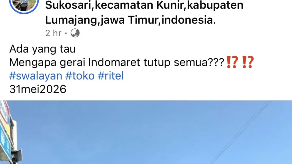 Tangkap layar kondisi indomaret tutup