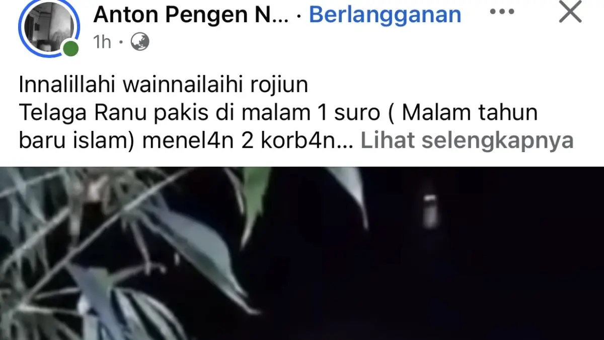 Tangkap layar penemuan jenazah di Danau beberapa waktu lalu.