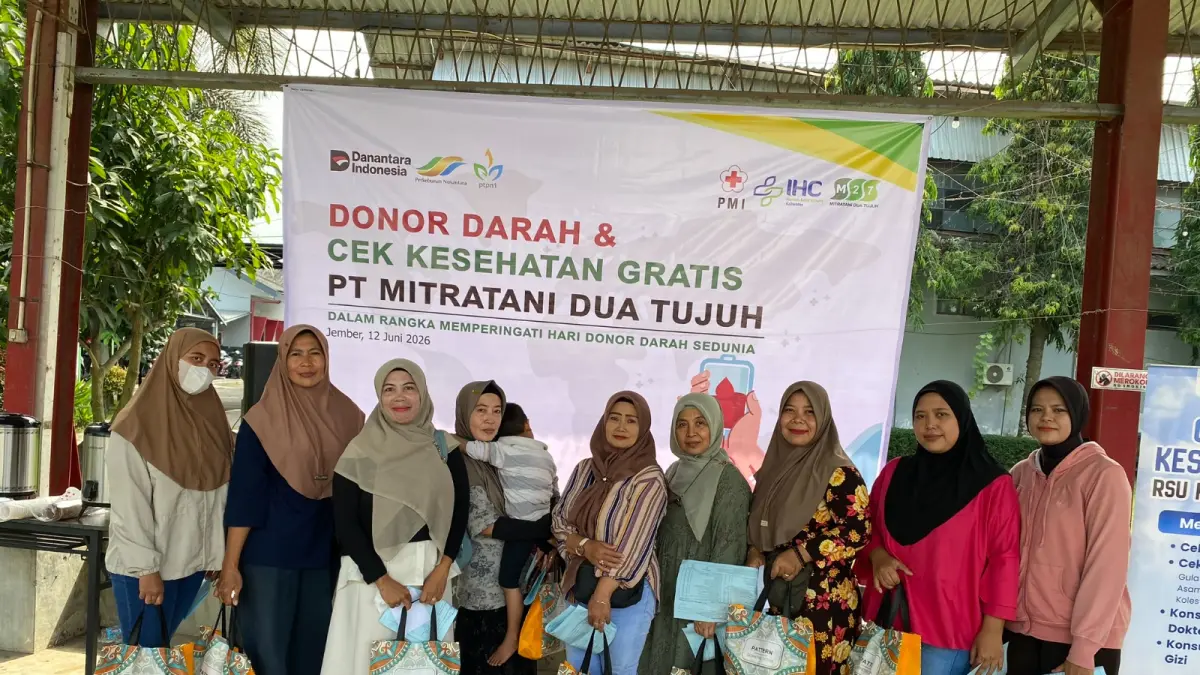 PT Mitratani Dua Tujuh Gelar Donor Darah dan Pemeriksaan Kesehatan Gratis Bagi Masyarakat Umum
