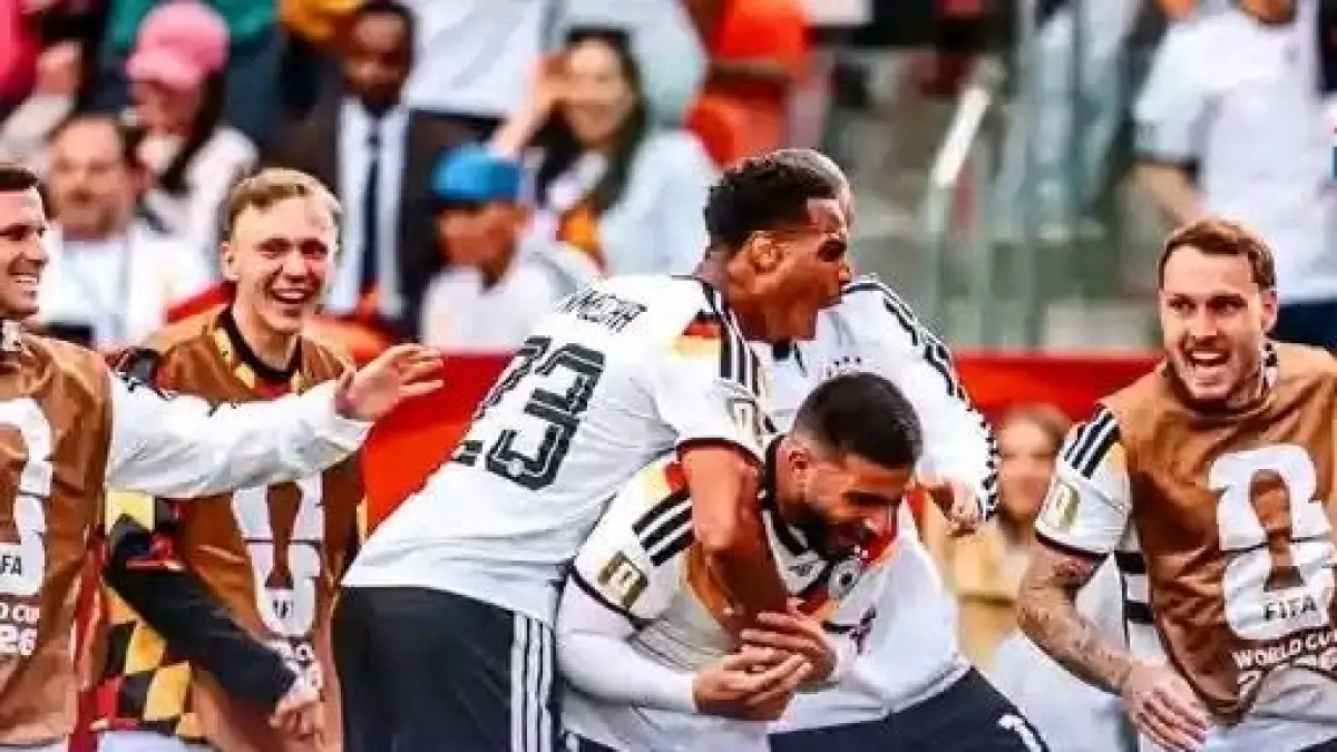Skuad Jerman merayakan gol di Piala Dunia 2026