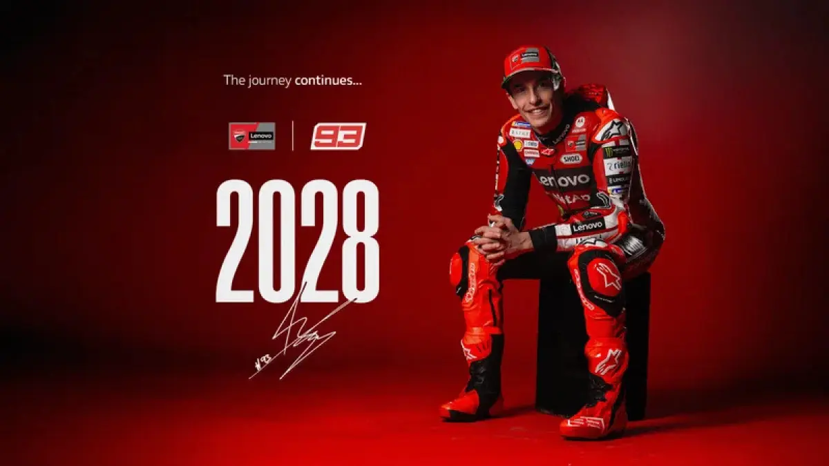 Marc Marquez resmi perpanjang kontrak dengan Ducati hingga 2028. (Ducati)