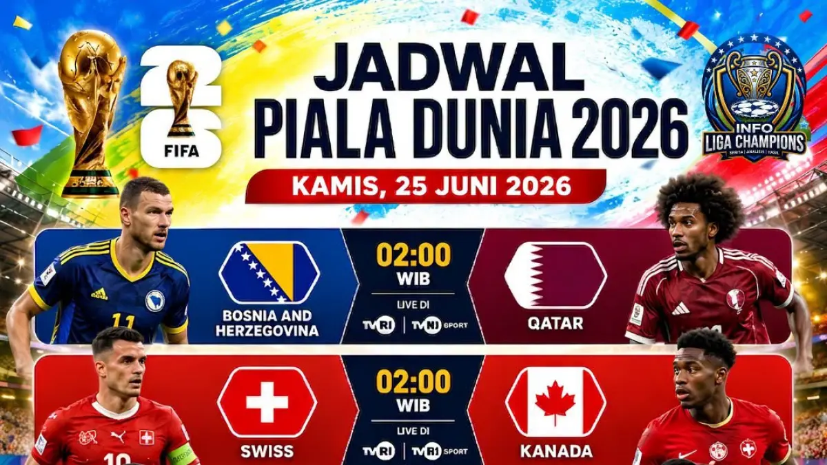 Jadwal Piala Dunia Kamis 25 Juni 2026
