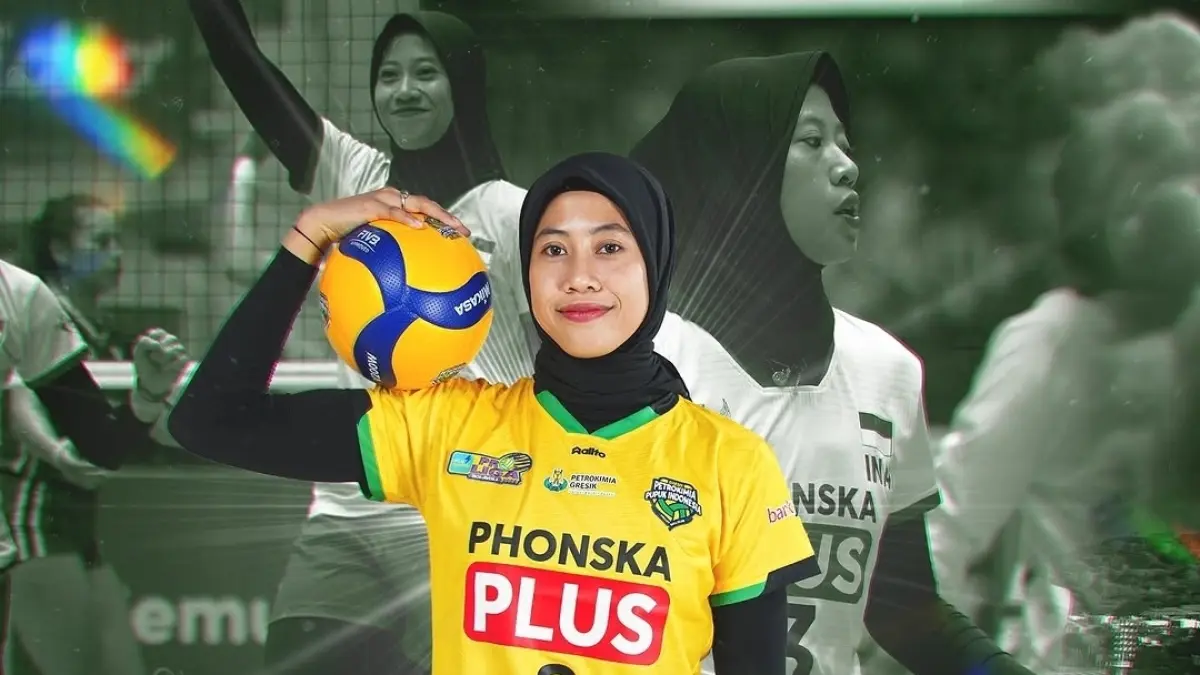 Megawati Hangestri Pertiwi ketika membela Phonska Plus Pupuk Indonesia beberapa waktu lalu. (IG: petrovoli_)