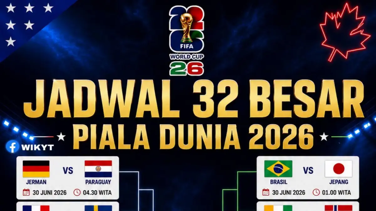 Bagan dan Jadwal Babak 32 Besar Piala Dunia versi jam WITA. (FB: Wikyt)