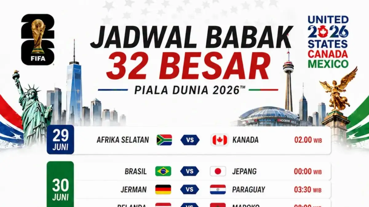 CATAT : Jadwal babak 32 besar Piala Dunia 2026. (FB Extra Time Indonesia)