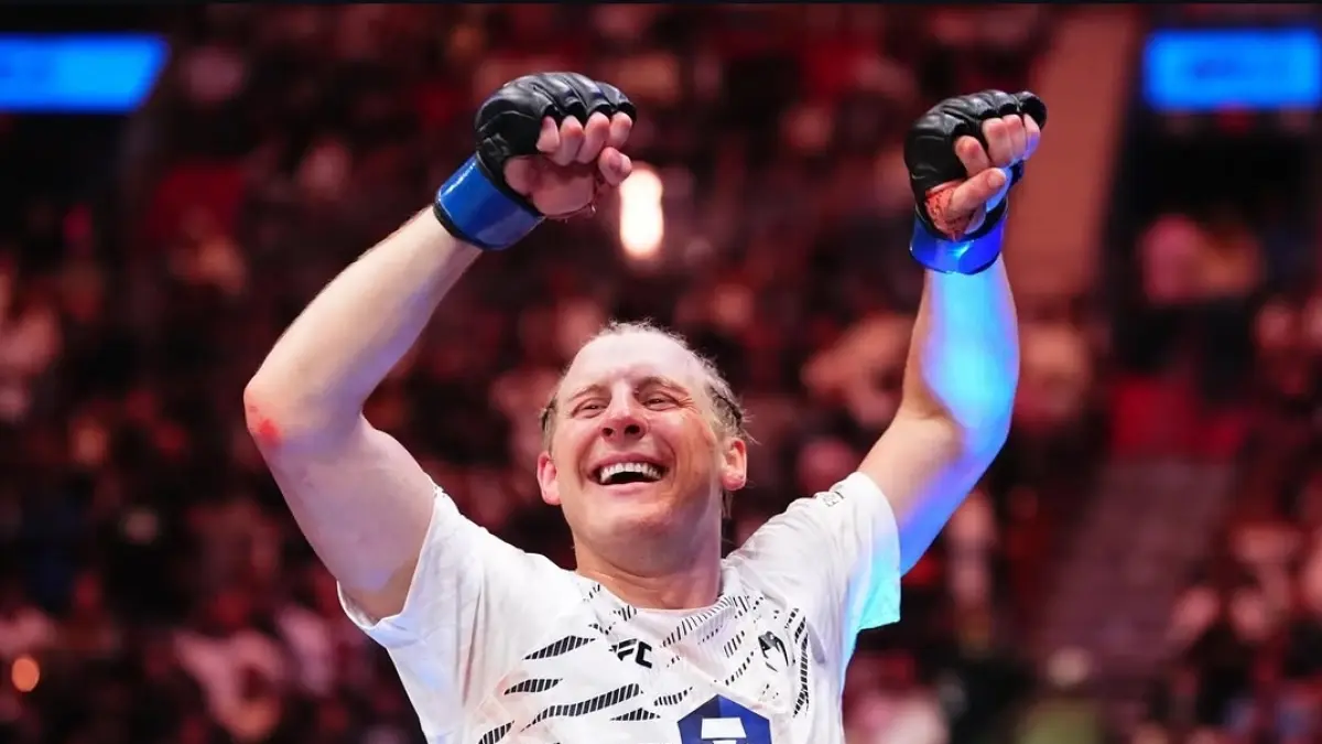 Paddy pimblett saat melakukan selebrasi dalam salah satu pertandingannya (sc:paddypimblett)