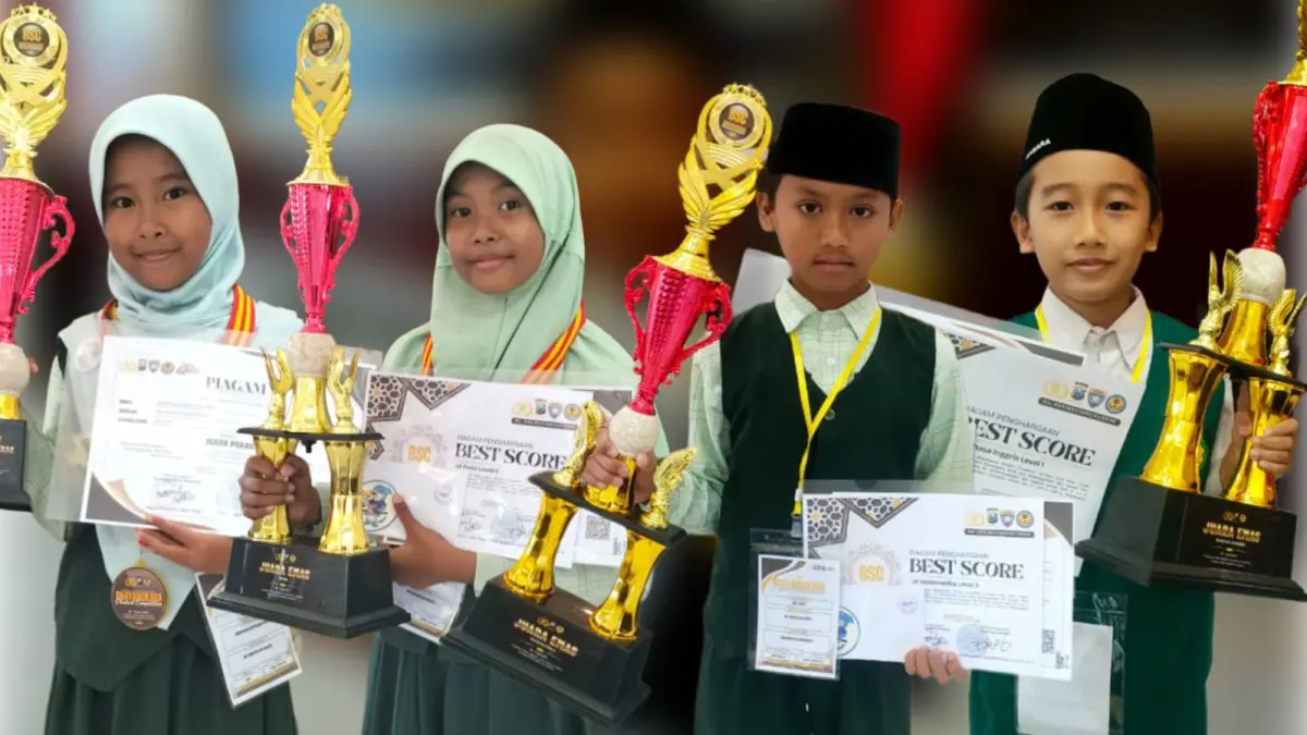 TOREHKAN PRESTASI: Empat siswa MI Unggulan Nuris Menyabet Medali dan Best Score dalam Bhayangkara Student Competition tingkat Tapal Kuda.