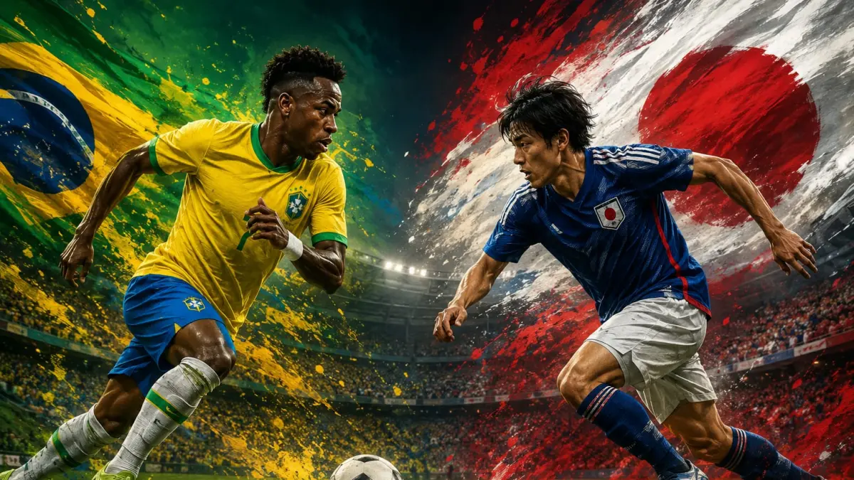 Ilustrasi Brasil VS Jepang