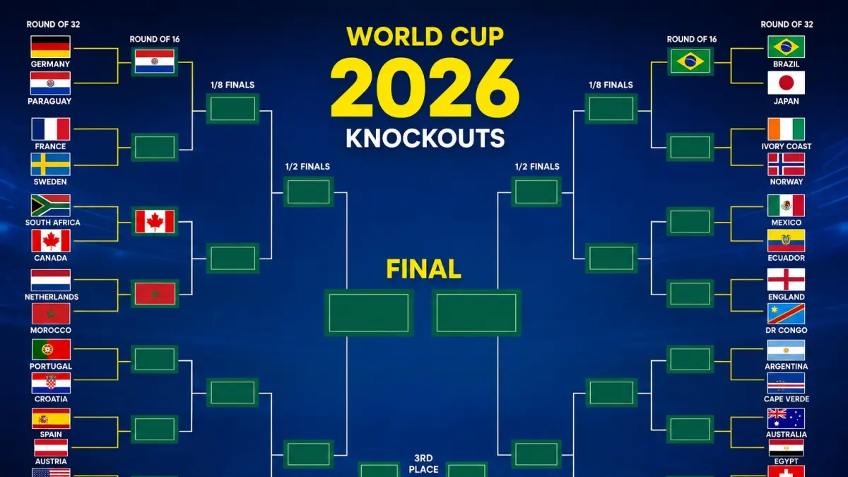 Bagan terbaru fase knocout Piala Dunia 2026. 