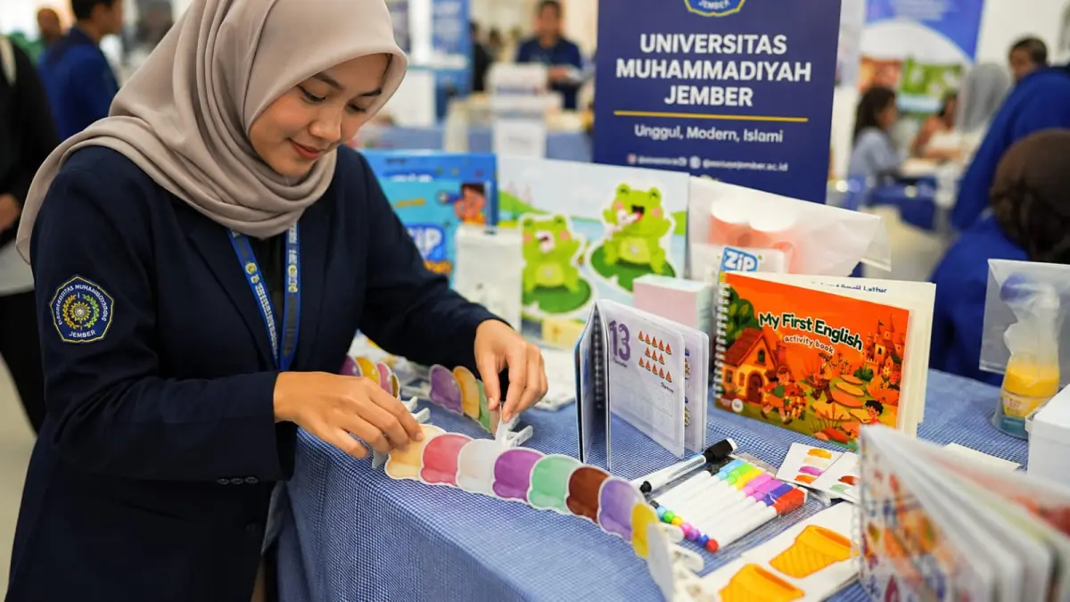 INOVATIF: Lubna Kumaylia bersama timnya yang mengembangkan makanan anak bernama Zip & Play. (UNMUH JEMBER)
