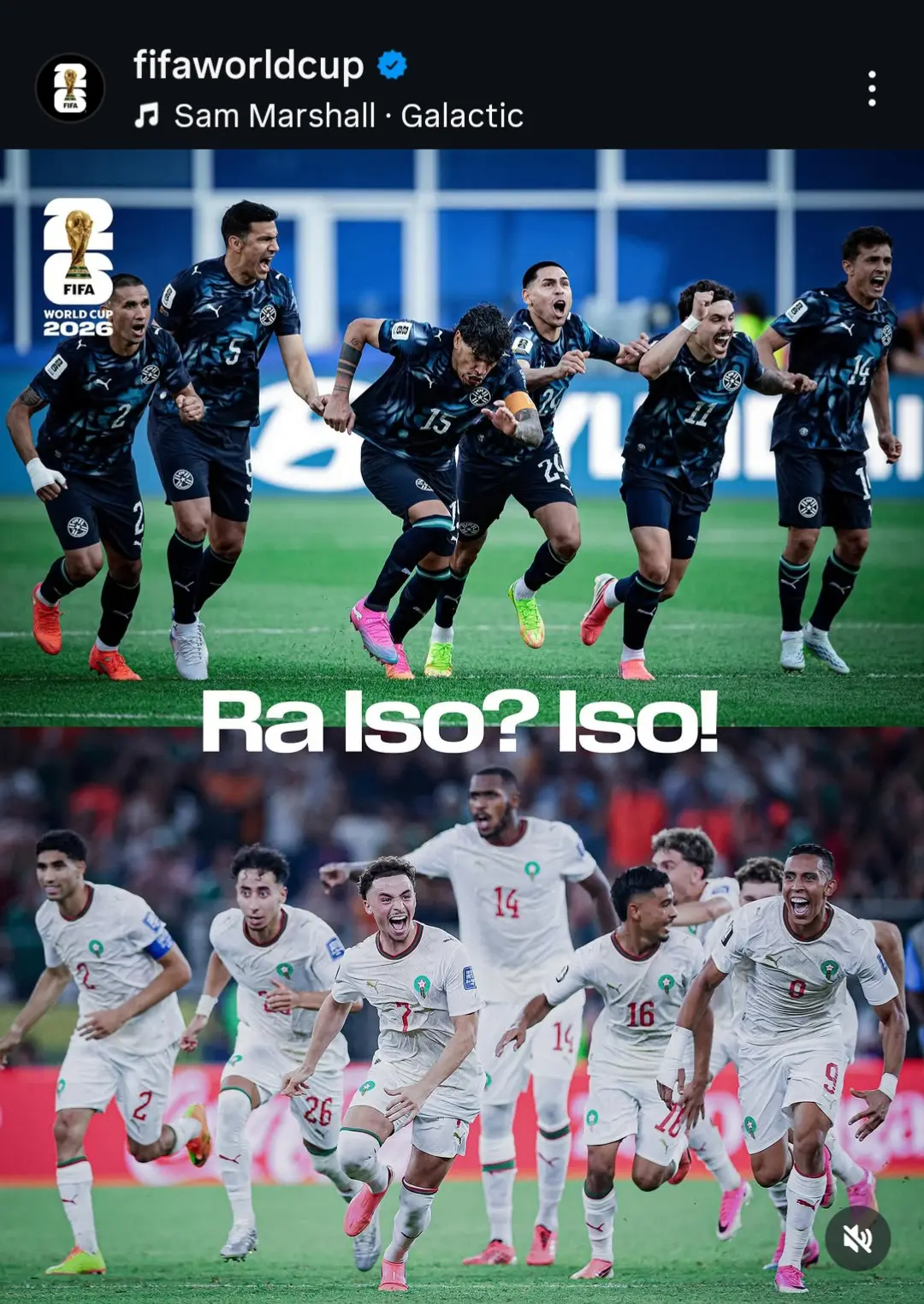 Timnas Paraguay dan Timnas Maroko. (Dok. Instagram FIFA)