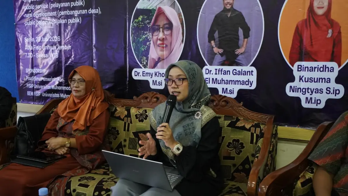 DISKUSI: Mini Conference on Local Governance and Kolokium, Mahasiswa didorong kriti mengawal tata kelola pemerintahan. (UNMUH JEMBER)