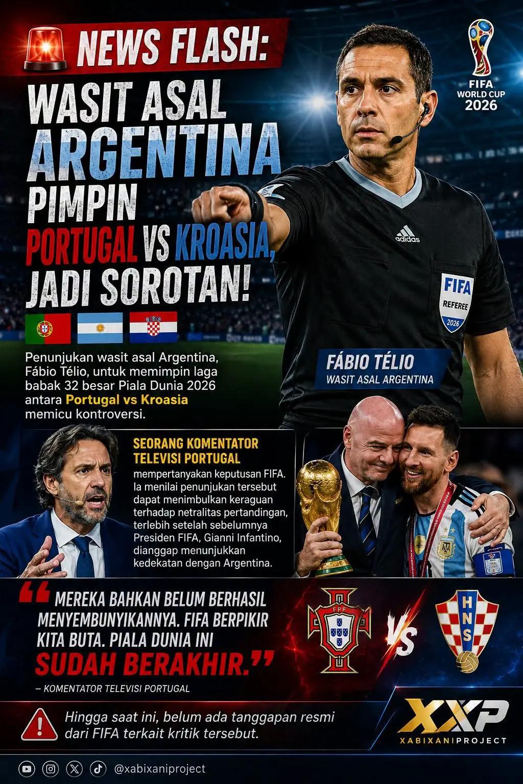 Ini Profil Wasit yang Pimpin Laga Portugal vs Kroasia (FB Xabi Xani Arridwan)