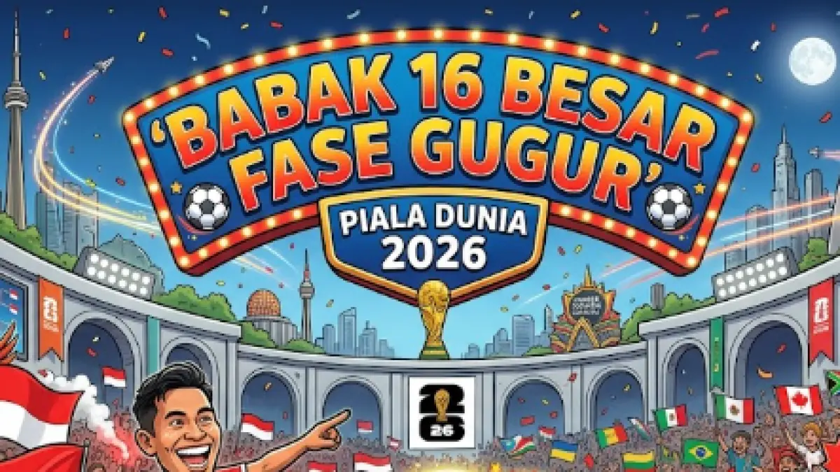 Babak 16 Besar Piala Dunia 2026 (KARIKATUR AI)